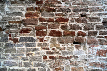 Texture old ancient brick wall