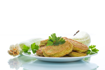 zucchini pancakes on a plate