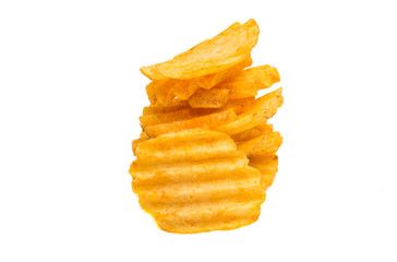 wavy potato chips isolated