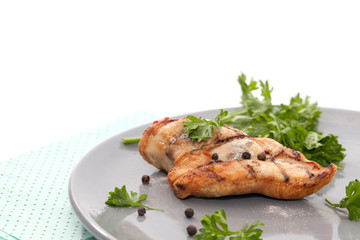 grilled chicken breast on plate