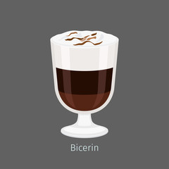 Bicerin Traditional Italian Hot Drink Cartoon Icon