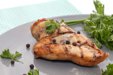 grilled chicken breast on plate