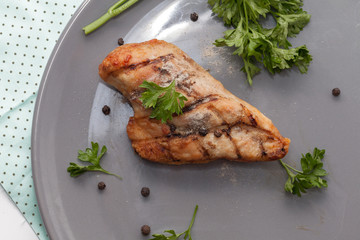 grilled chicken breast on plate