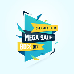 Mega Sale - modern vector illustration of discount promo