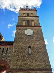 Fototapeta na wymiar der Kirchturm der Dorfkirche Petzow 2017, Nr. 2
