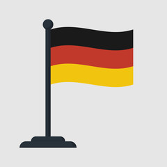German flag isolated on white background. National flag of Germany. Vector illustration flat style design. 