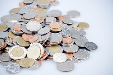 business finance. save money for investment concept coins