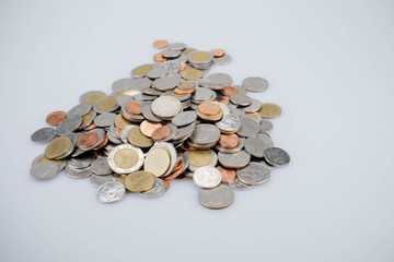 business finance. save money for investment concept coins