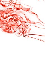 Abstract red smoke on white background, red background,red ink on white background,smoke background ,beautiful white smoke