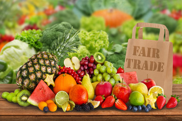 Fruits and paper bag - Fair Trade