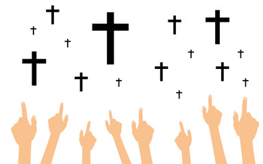 Hände zeigen auf Friedhöfe