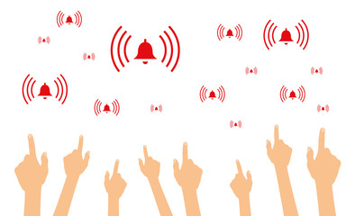 Hände zeigen auf Alarmanlagen