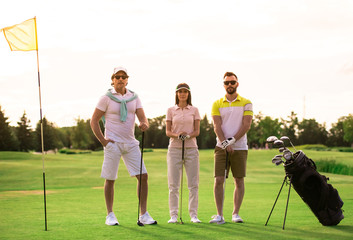 People playing golf