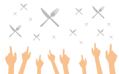 Hände zeigen auf Restaurant Standorte