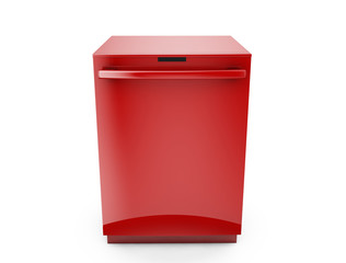 Freestanding dishwasher on white background 3d render
