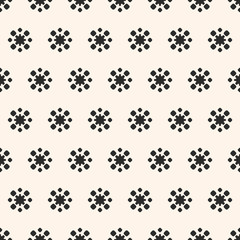 Fototapeta na wymiar Simple floral geometric seamless pattern with flower shapes, dots
