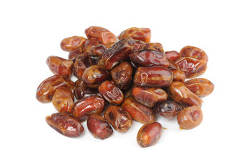 Dried date fruits isolated on white background
