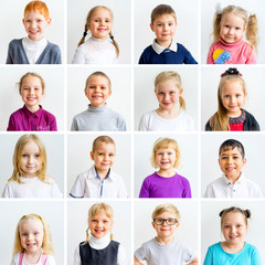 Fototapeta na wymiar Kids emotions collage