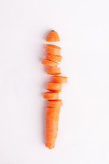 carrot slices on a white background