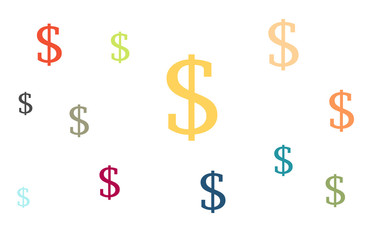 Wallpaper - bunte Dollar Symbole