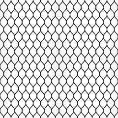 Seamless wired netting fence. Simple black vector illustration on white background.