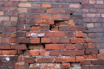 Obraz premium red and grey old brick wall detail