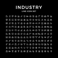 Set line icons of industry