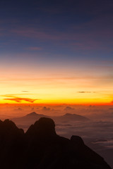 Sunrise on the mountains (Mount Kinabalu, Malaysia)