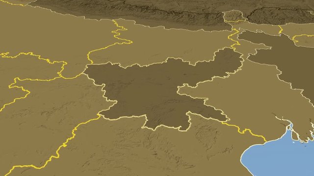 Jharkhand - India, region extruded. Bumps