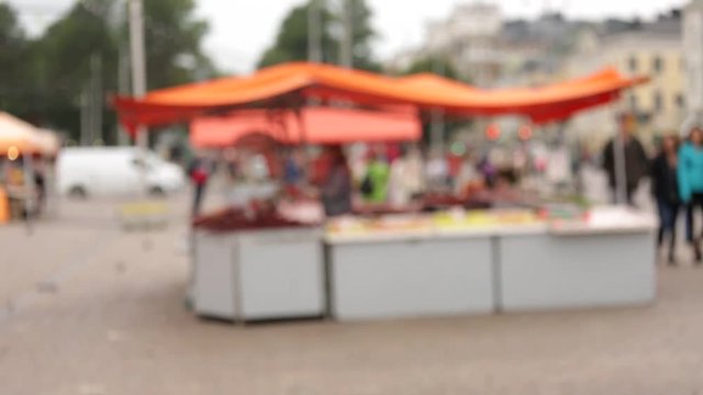 Blurred food market in Europe