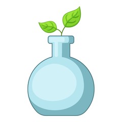 Glass sprouting icon, cartoon style