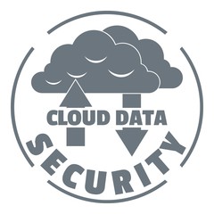 Cloud data security logo, simple style