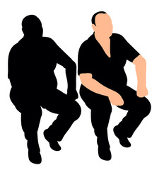 Obraz premium vector, isolated silhouette man sitting