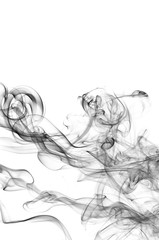 Abstract black smoke on white background, smoke background,black ink background ,black and white ,B&W