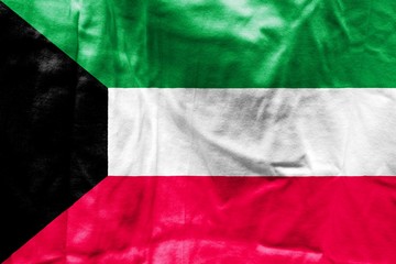 Crumpled flag. Kuwait.