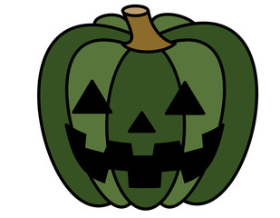 かぼちゃ(緑2色、顔)