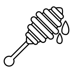Honey ladle icon , outline style