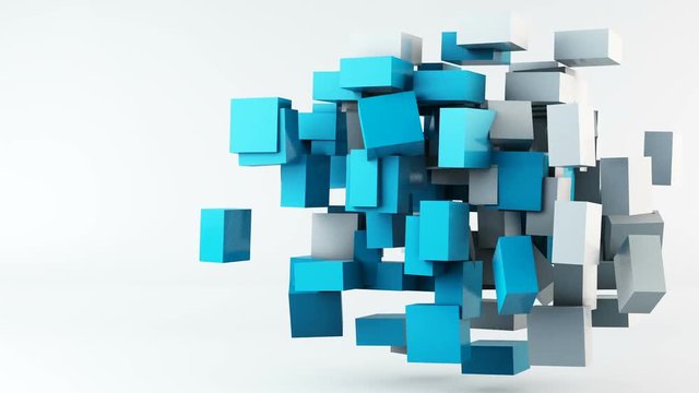 Flying cubes animation background