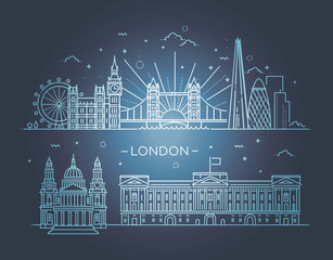 Linear banner of London city.