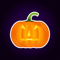 Halloween pumpkin vector icon, emotion variation, emoji.