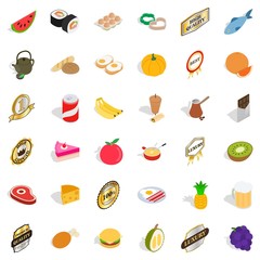 Pill icons set, isometric style