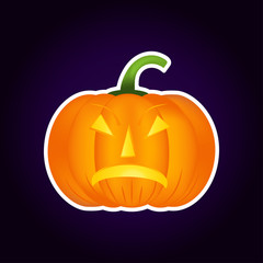 Halloween pumpkin vector icon, emotion variation, emoji.