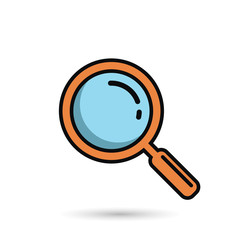 Magnifying Glass icon. Simple color vector illustration. Thin line icon