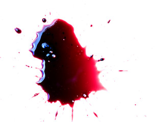 drop of blood on white background