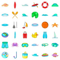 Sportsman icons set, cartoon style