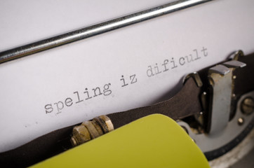Typed text with spelling mistakes