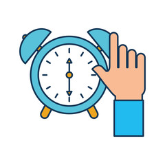 business clock alarm device icon vector illustration