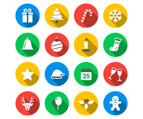 Christmas icon set – flat and solid style