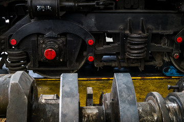 details of the disassembled locomotive engine