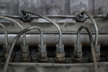 Chassis electric locomotive separately closeup